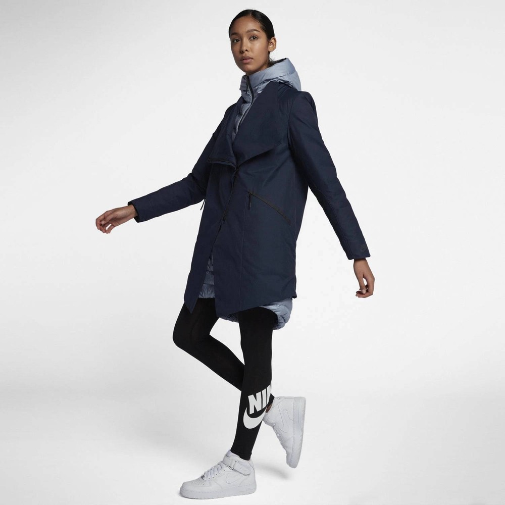Nike Sportswear Tech Aeroloft 3-in-1 Parka Outer Shell Jacket Women XL Navy Blue